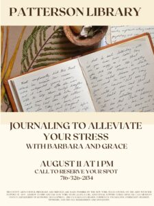 Journaling to Alleviate Your Stress with Barbara and Grace @ Patterson Library