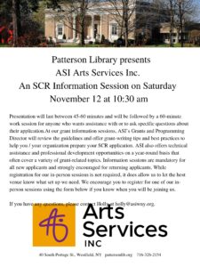 ASI Information Session and Workshop @ Patterson Library